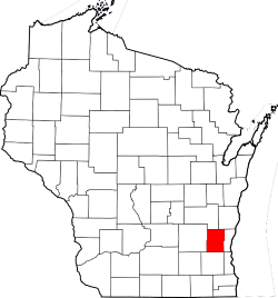 Map of WIsconsin Highlighting Washington County