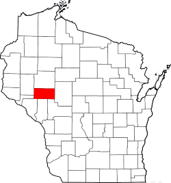 Eau Claire County Highlighted in Wisconsin Map