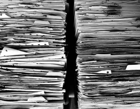 Large Stack of Papers for Process Serving from High Volume Law Firm