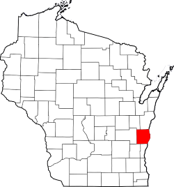 Map of Wisconsin Highlighting Sheboygan County