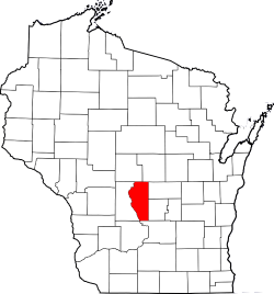 Map of Wisconsin Highlighting Adams County