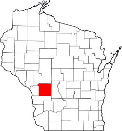 Monroe County WI in Red on Process Server's Map
